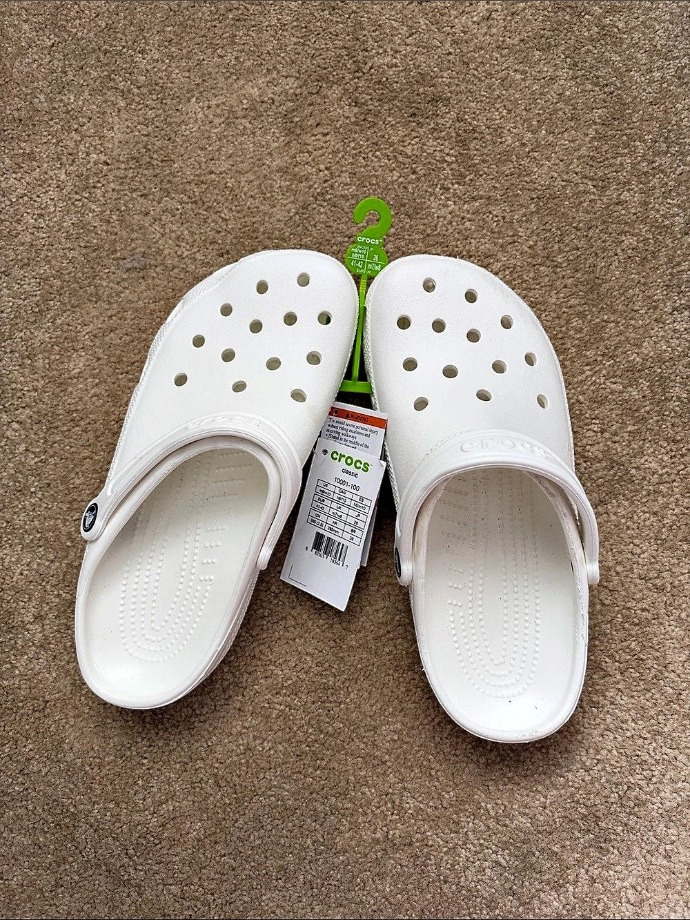 Crocs Classic Clog White US Men’s 8/ Women’s 10